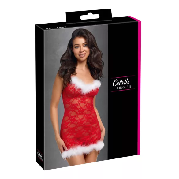 Cottelli - weihnachtliches Minikleid (rot) - L/XL