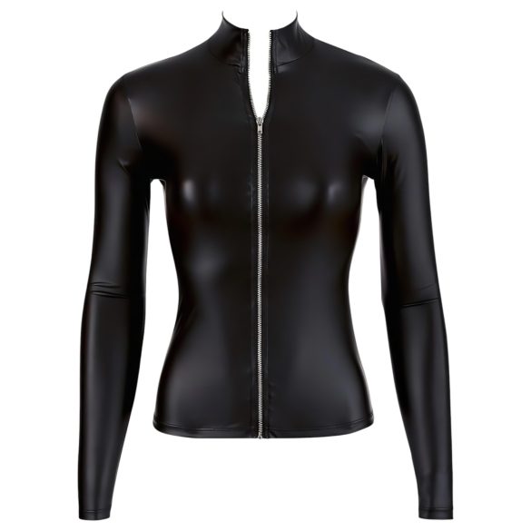 Cottelli - Glänzender Langarm-Body Damen (schwarz) - M