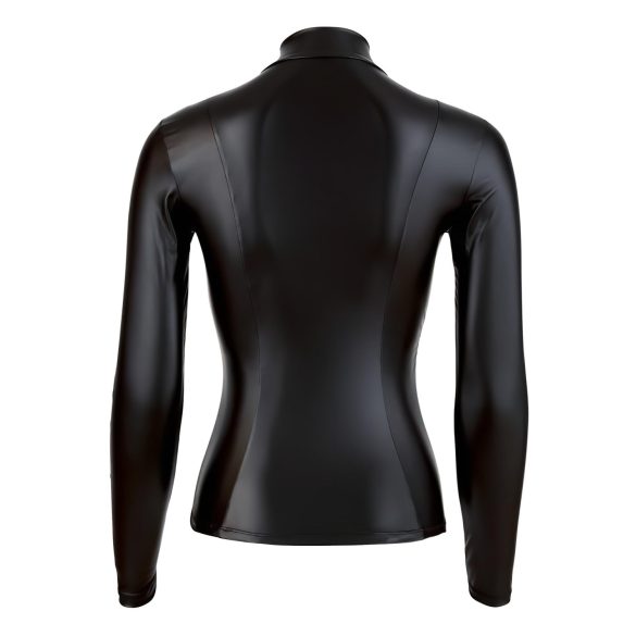Cottelli - Glänzender Langarm-Body Damen (schwarz) - M