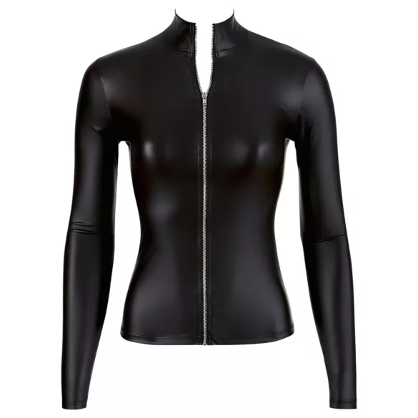 Cottelli - Glänzender Langarm-Body Damen (schwarz) - XL