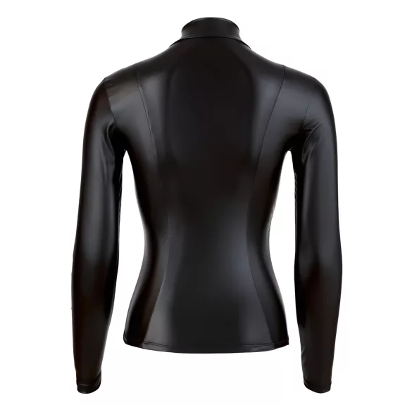 Cottelli - Glänzender Langarm-Body Damen (schwarz) - XL