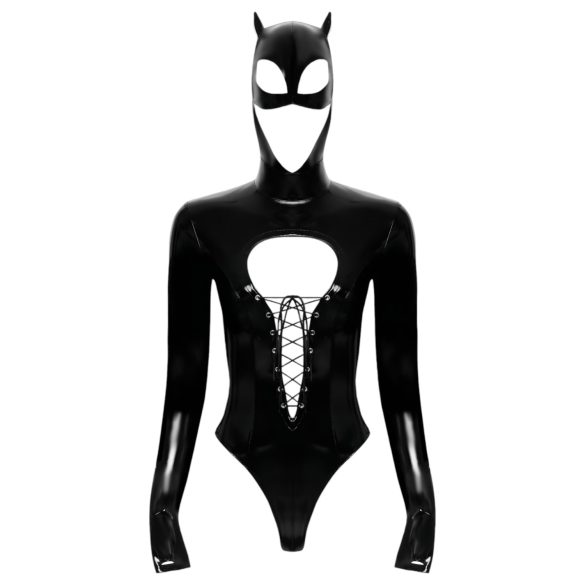 Black Velvet - Langarm Batwoman Body (schwarz)