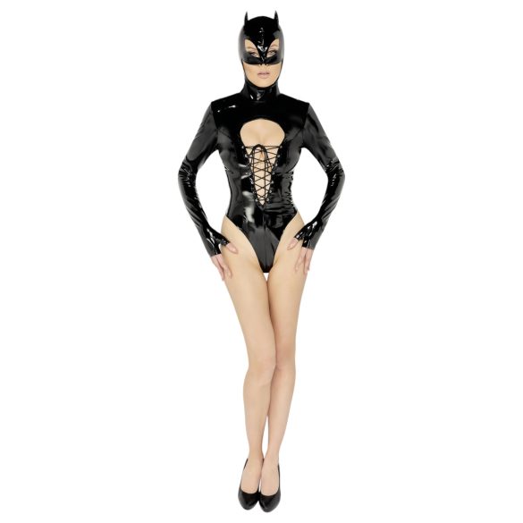 Black Velvet - Langarm Batwoman Body (schwarz) - L