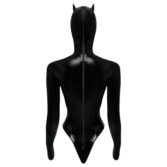 Black Velvet - Langarm Batwoman Body (schwarz) - XL