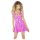 Black Level - Glänzendes Reißverschluss-Minikleid (Pink) - L