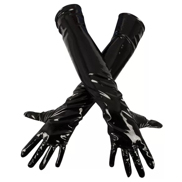 Black Level - Glänzende Lackhandschuhe (schwarz)