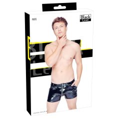   Black Level - Herrenlackshorts mit Seitentaschen (schwarz) - L