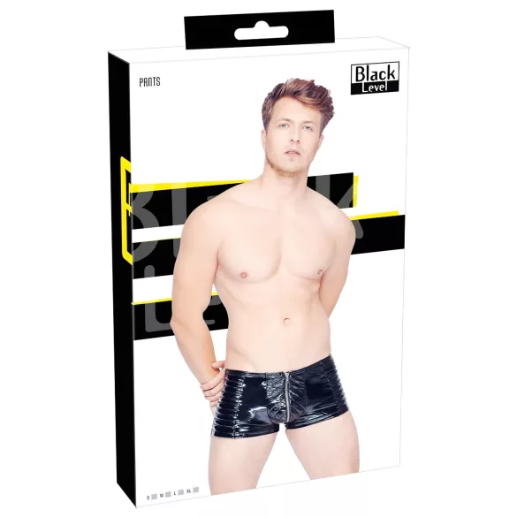 Black Level - Reißverschluss Männer-Shorts (schwarz) - M