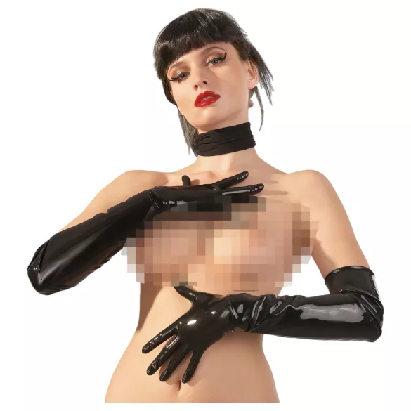 LATEX - lange unisex Handschuhe (schwarz) - M