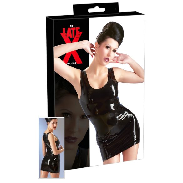 LATEX - Ärmelloses Minikleid (Schwarz) - L