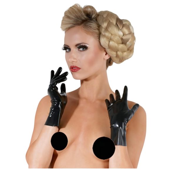 LATEX - Kurze Unisex-Handschuhe (schwarz) - M