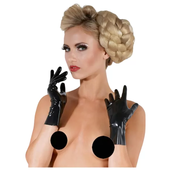 LATEX - Kurze Unisex-Handschuhe (schwarz) - L