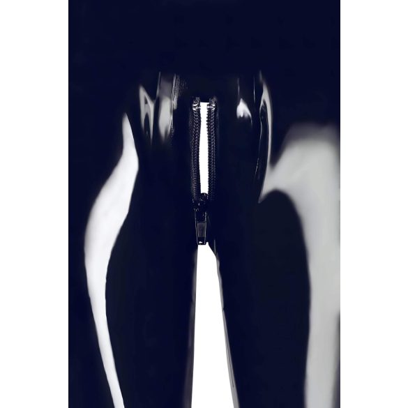 Latex - Reißverschluss-Leggings (schwarz)