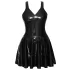 LATEX - Minikleid mit Rüschensaum (schwarz) - M