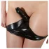 Latex Damen-Slip mit integriertem Dildo (schwarz) - M