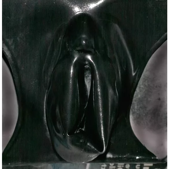 Latex Damen-Slip mit Kondom (schwarz) - XL