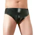 Latex Herren-Slip mit innenliegendem Penis-Analdildo (schwarz)