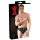 Latex Herren-Slip mit innenliegendem Penis-Analdildo (schwarz) - XL