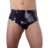 Latex Herren-Unterhose mit innerem, konischem Anal-Dildo (schwarz) - XL