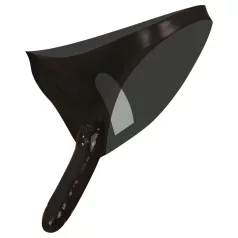   Latex schwarze Unterwäsche mit äußeren und inneren Dildos (S-L)
