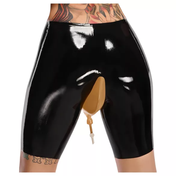 LATEX - Latex-Pinkelhose mit Ablassöffnung (schwarz)