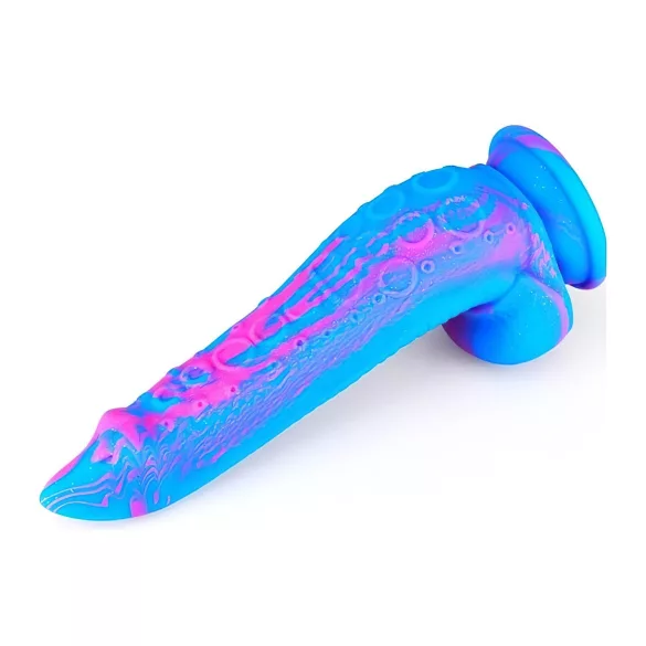 Inkipus - Silikon Dildo mit Hoden - 18cm (blau-pink)