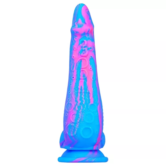 Inkipus - Silikon Dildo mit Hoden - 18cm (blau-pink)
