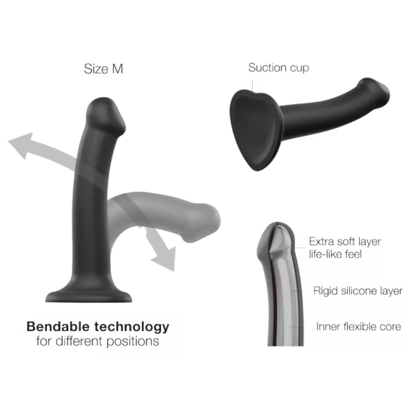Strap-on-me Dual S - Doppel-Dildo schwarz