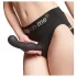 Strap-on-me P&G L - Gebogener Saugnapf-Dildo (schwarz)