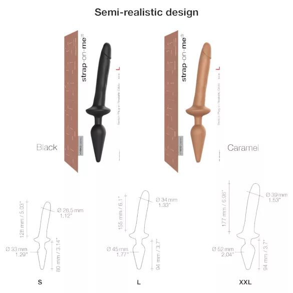 Strap-on-me Switch Realistic L - 2-in-1 Silikon-Dildo (natur)
