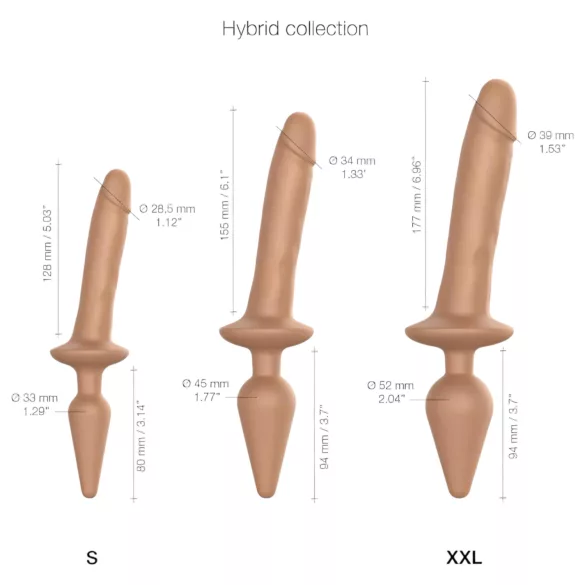 Strap-on-me Switch Realistic L - 2-in-1 Silikon-Dildo (natur)
