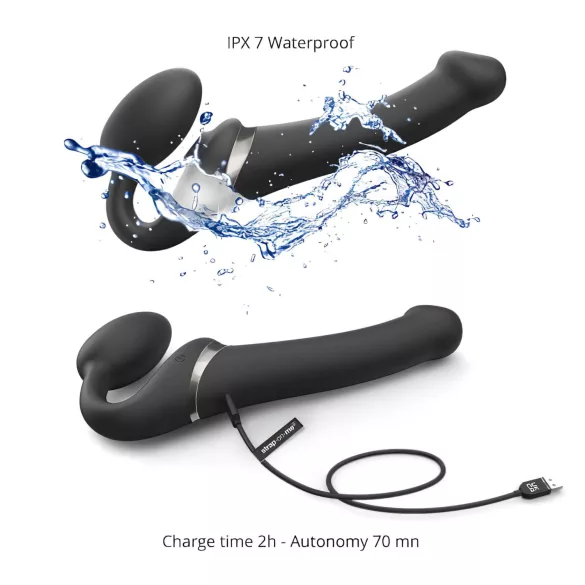 Strap-on-me S - aufschnallbarer Luftstoß-Vibrator - (schwarz)