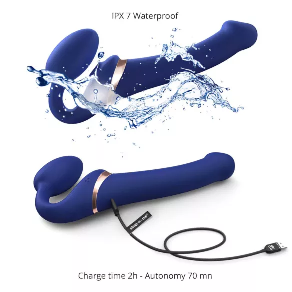 Strap-on-me S - anlegbarer, luftwellen Vibrator - (blau)