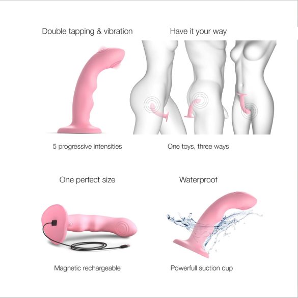 Strap-on-me M - Wasserdichter, pulsierender G-Punkt Vibrator (Pink)