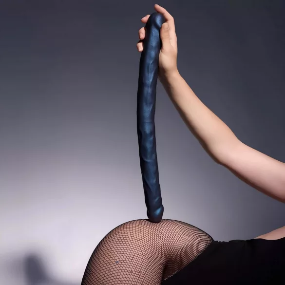 Strap-on-me - Doppel-Dildo (Metallblau)