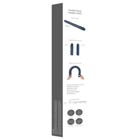 Strap-on-me - Doppel-Dildo (Metallblau)