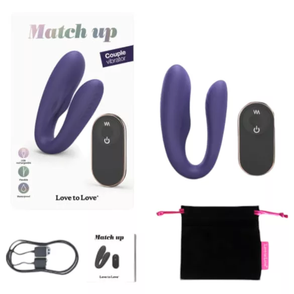Love to Love Match Up - Akku, Radio Paarvibrator (Lila)