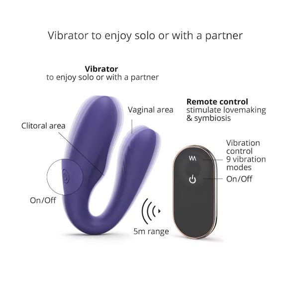 Love to Love Match Up - Akku, Radio Paarvibrator (Lila)