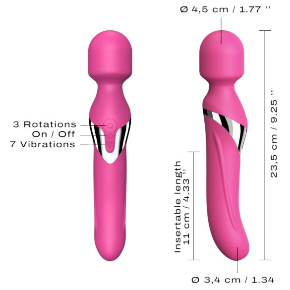 Dorcel Dual Orgasms - wiederaufladbarer 2-in-1 Massagevibrator (pink)