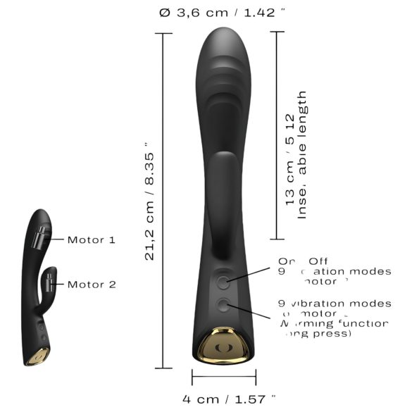 Dorcel Flexi Rabbit - Wärmender Klitorisstimulator (schwarz)