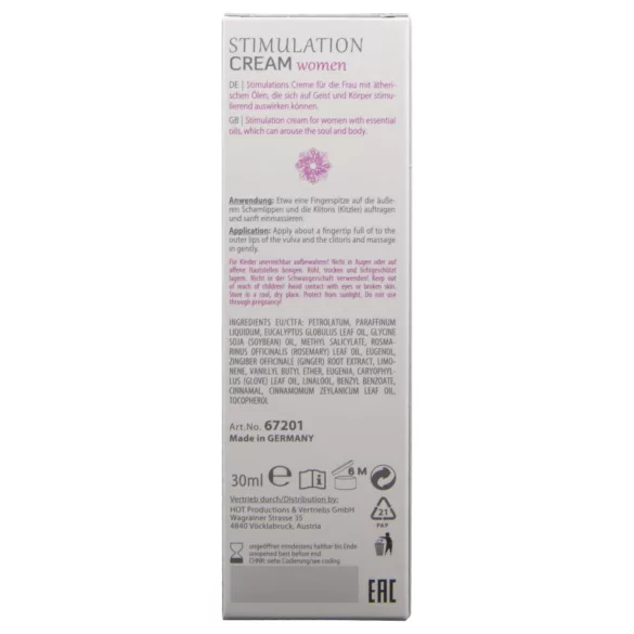 HOT Shiatsu Joyful - stimulierende Creme für Frauen (30 ml)