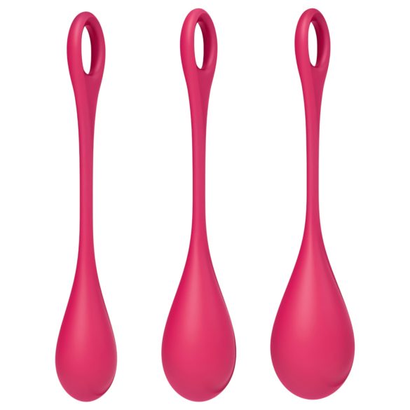 Satisfyer Yoni Power 1 - Geishakugel-Set - Rot (3-teilig)