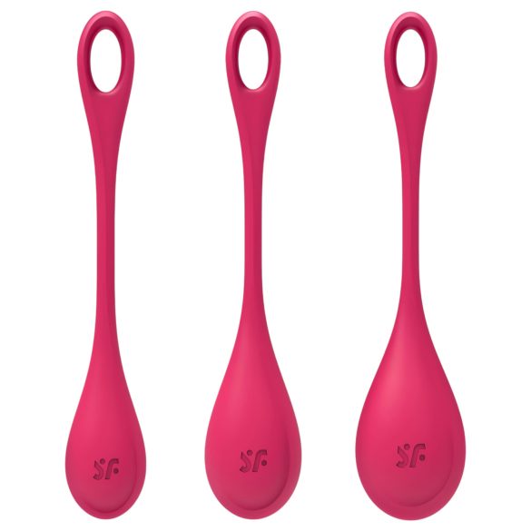 Satisfyer Yoni Power 1 - Geishakugel-Set - Rot (3-teilig)