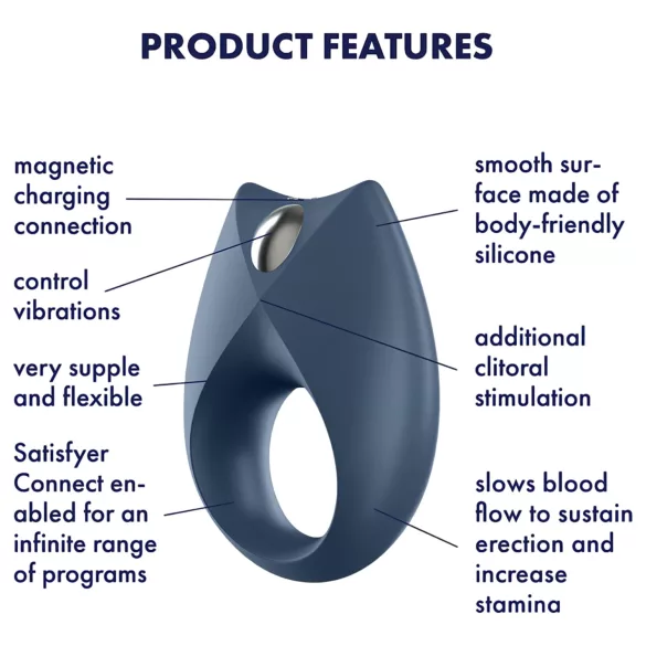 Satisfyer Royal One - App-gesteuerter Vibrations-Penisring für Männer (blau)