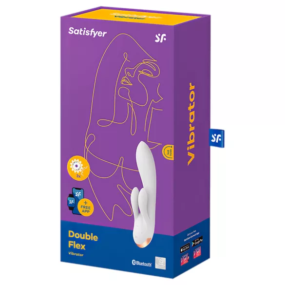 Satisfyer Double Flex - App-gesteuerter Vibrator mit Klitoralarm (weiß)