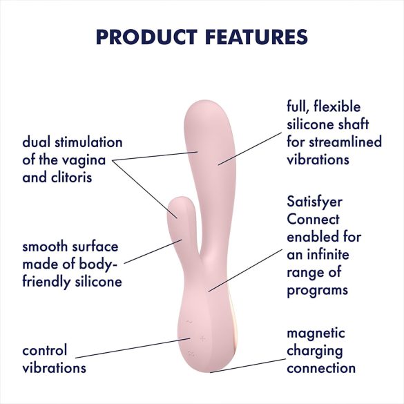 Satisfyer Mono Flex - intelligenter wasserdichter Vibrator (pink)