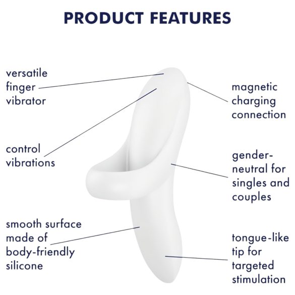 Satisfyer Bold Lover - wasserdichter Akku-Fingervibrator (weiß)