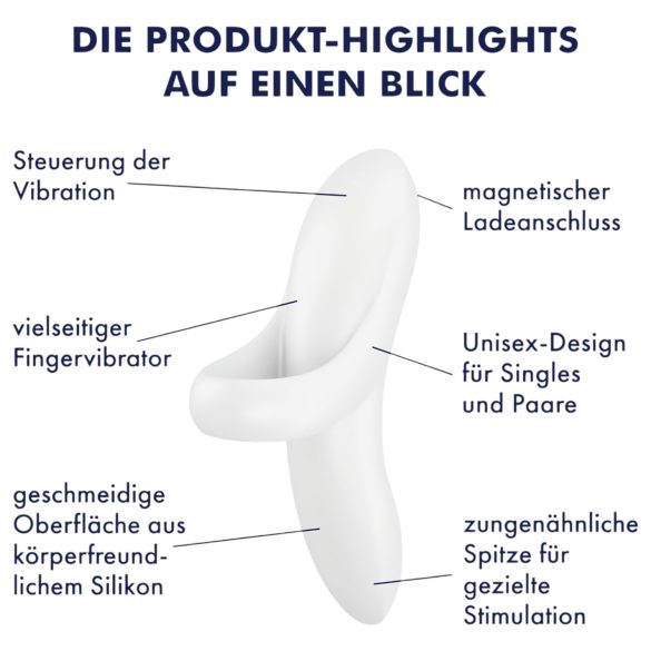 Satisfyer Bold Lover - wasserdichter Akku-Fingervibrator (weiß)
