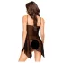 Penthouse Sweet Beast - rosafarbenes Babydoll-Set (schwarz) - L/XL