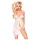Penthouse Sweet Beast - Rosé Babydoll-Set (Weiß) - L/XL